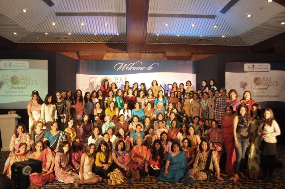Dr. Paula Fellingham with women at Global Women's Summit in India