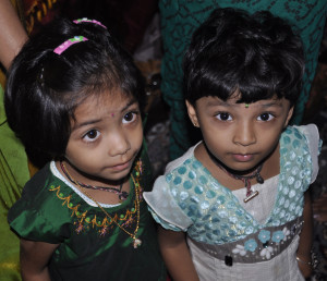 Young children at Global Women's Summit in India